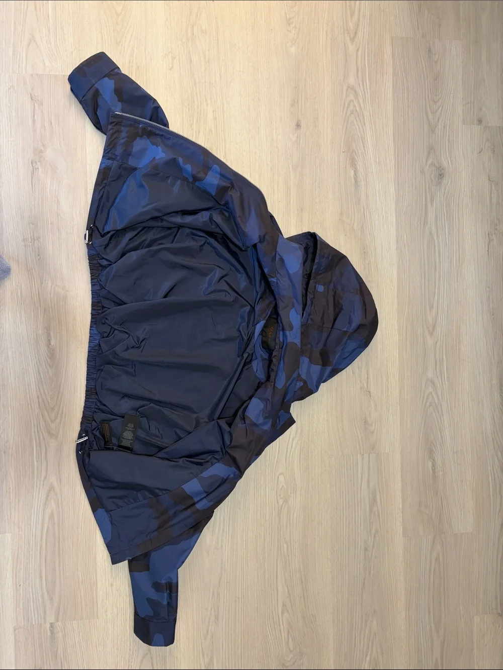 Coach Woman’s Hooded Blue Camo Windbreaker Jacket